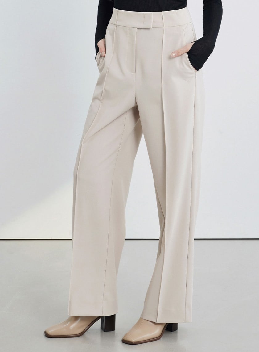 寬腰頭經典西裝寬褲